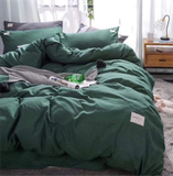  Bộ Chăn ga cotton Tici- Xanh lá 