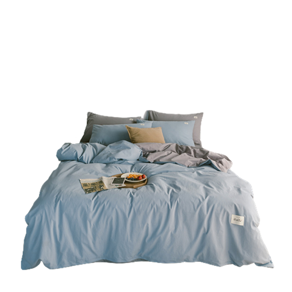 Bộ Chăn ga cotton Tici- Xanh lam