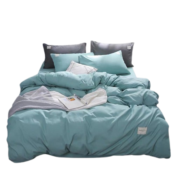 Bộ Chăn ga cotton Tici- Xanh ngọc