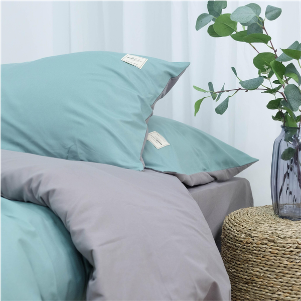 Bộ Chăn ga cotton Tici- Xanh ngọc