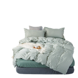  Bộ Chăn ga cotton Hàn Quốc- Caro Xanh lá 