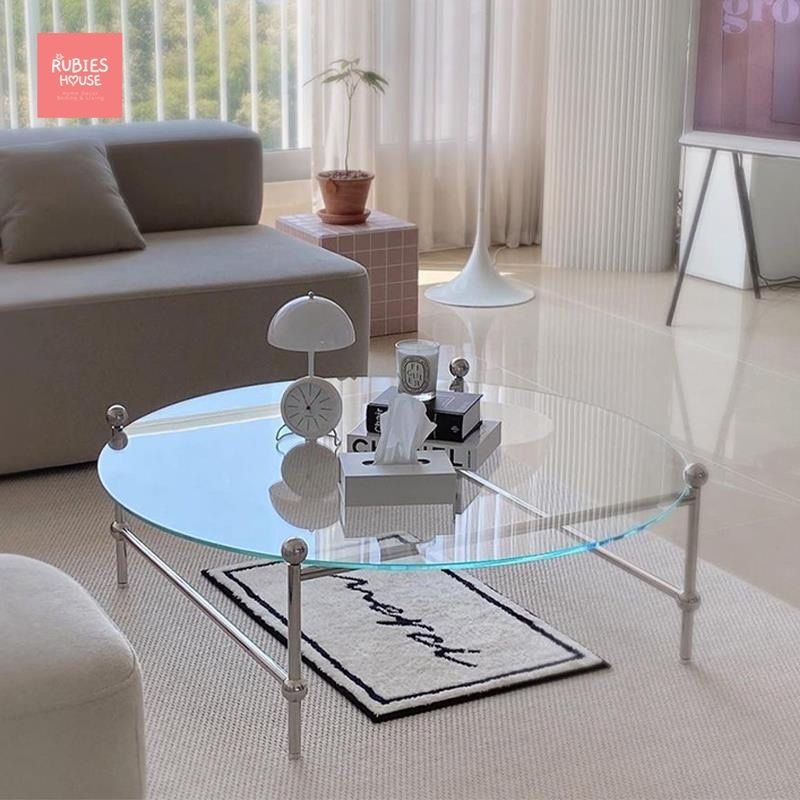  Bàn trà, bàn sofa Transparency mặt kính chân inox Rubies House 