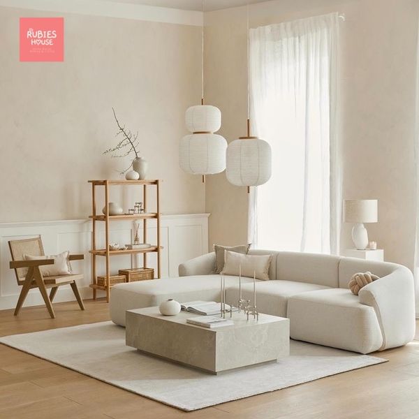 Sofa góc L phòng khách Sofia Sofa Bắc Âu Rubies House