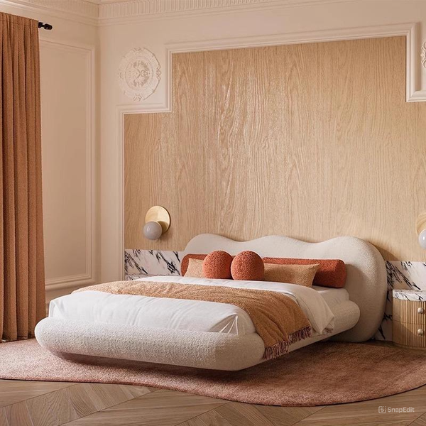  Giường ngủ bọc nệm cao cấp Moat Bed phong cách Bắc Âu Rubies House 