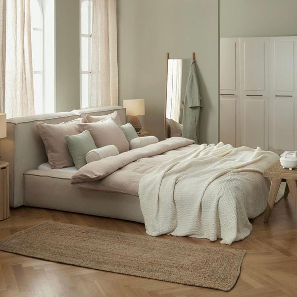 Giường ngủ bọc nệm cao cấp Kamil Bed phong cách Bắc Âu Rubies Hou