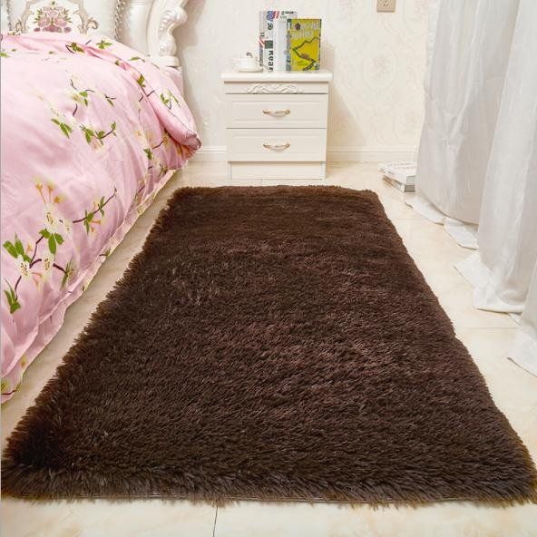  Thảm Lông Trải Sàn Cao Cấp Nâu đậm - Lông mềm dày 4.5cm 
