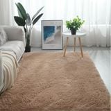  Thảm Lông Trải Sàn Nâu nhạt Cao Cấp  - Lông mềm dày 4.5cm 