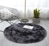  Thảm Lông Loang Tròn Cao Cấp Đen xám - Lông mềm dày 4.5cm 