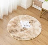  Thảm Lông Loang Tròn Cao Cấp Nâu Nhạt - Lông mềm dày 4.5cm 