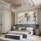  Giường ngủ bọc nệm cao cấp ECHO Bed phong cách Bắc Âu Rubies House 