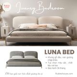  Giường ngủ bọc nệm cao cấp LUNA Bed phong cách Bắc Âu Rubies House 
