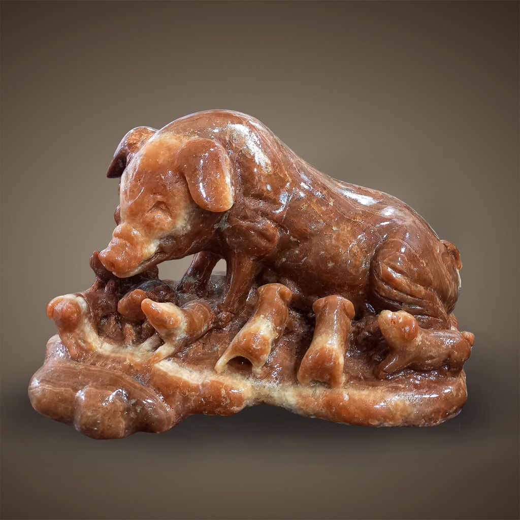Tượng Heo  - ngọc lục  - PIG004