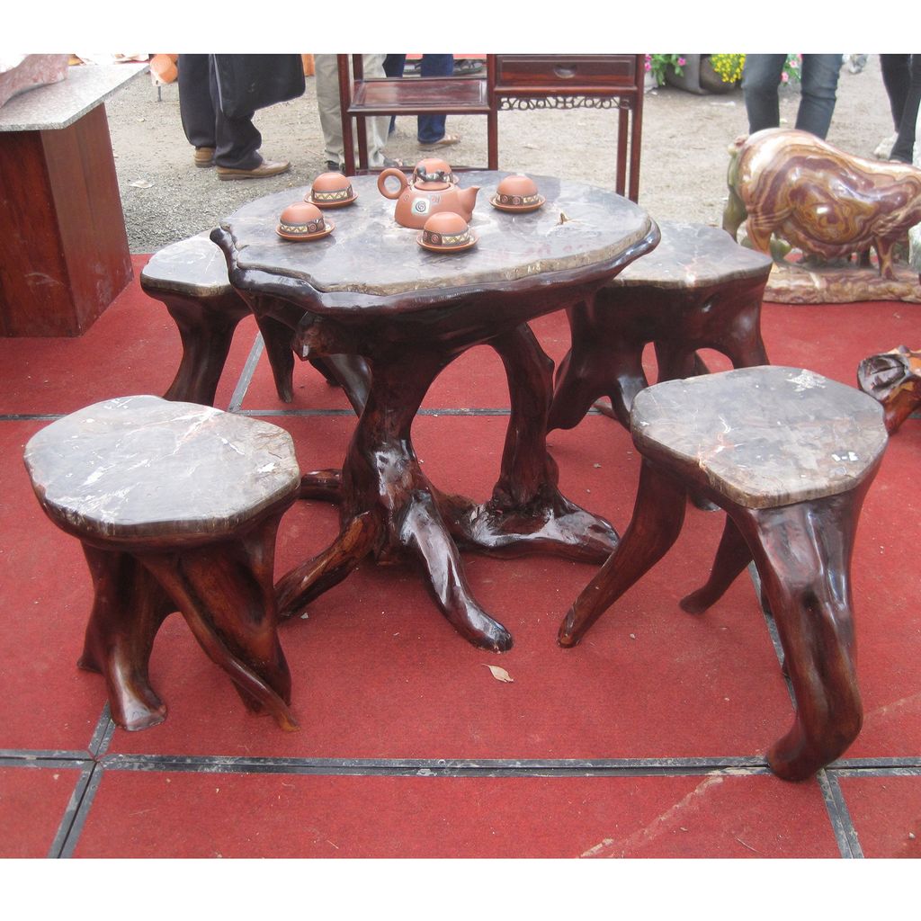 Bàn ghế - Gỗ Hóa thạch