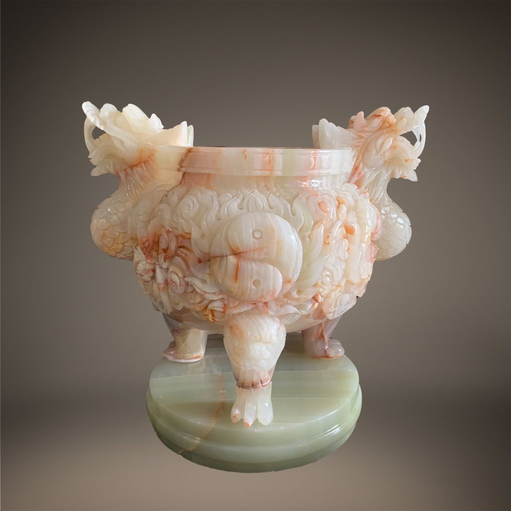 Lư Hương Rồng - ngọc lục