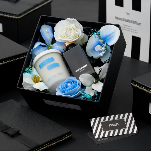  Set quà tinh dầu hương biển & nến hương hoa nhài 