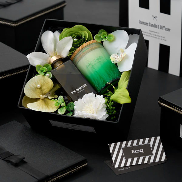  Set quà tinh dầu hương lá cây rừng & nến hương gỗ sồi 