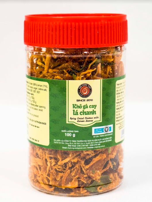  Khô gà cay lá chanh hủ 100g 