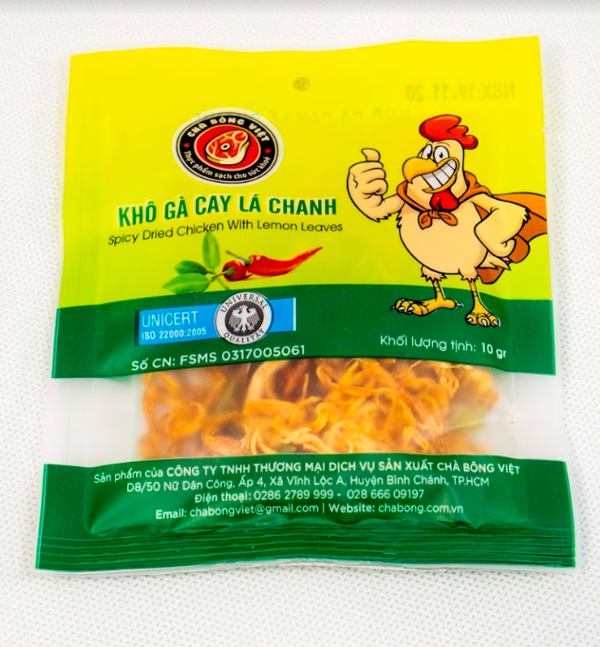  Khô gà cay lá chanh gói 10g 