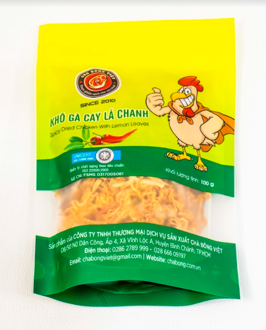  Khô gà cay lá chanh gói 100g 