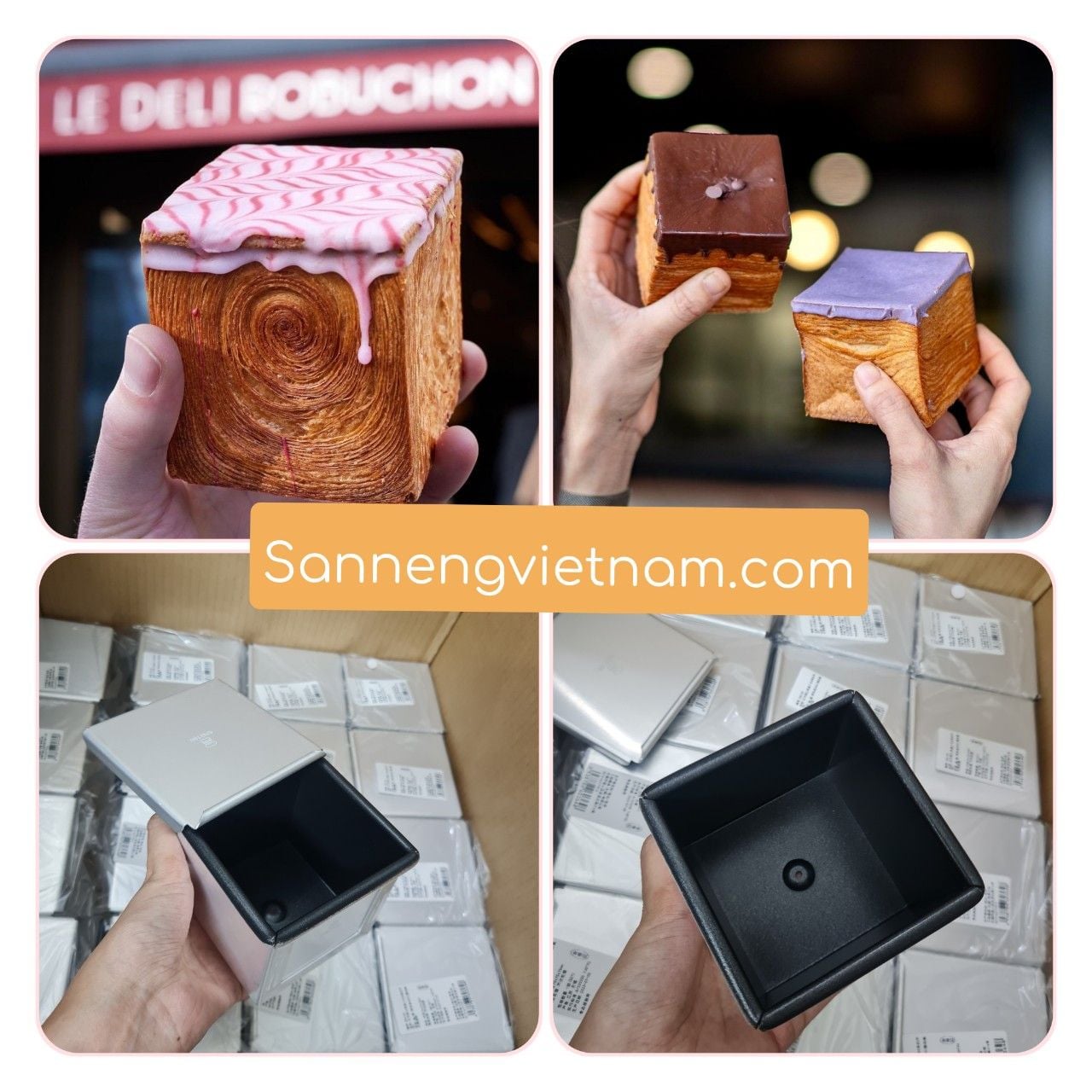  Khuôn bánh mì gối vuông Sanneng- SN2180( 7.5*7.5cm) 