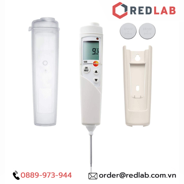 Máy đo nhiệt độ thực phẩm HACCP với TopSafe TESTO 106 (0563 1063) nhiệt kế điện tử -50 đến +275 °C, chính hãng, có VAT