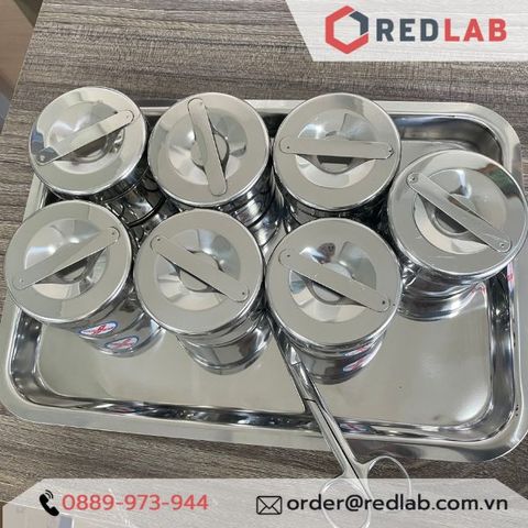 Khay inox chữ nhật 17*22*2cm, 22*32*2cm, khây đựng dụng cụ thí nghiệm, có VAT