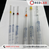 Pipet kẻ ISOLAB Class AS 1 2 5 10 20 25 50 ml, ống hút thủy tinh chia vạch thí nghiệm, có VAT