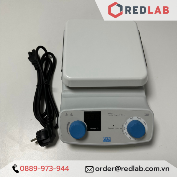 Máy khuấy từ gia nhiệt AREC (F20500551) hãng VELP - Ý, max 1500 vòng/phút 550°C 15 lít (H2O), có VAT
