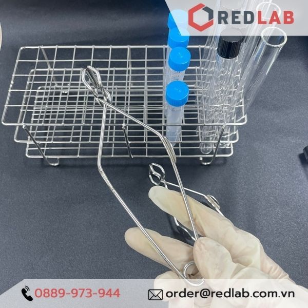 Kẹp ống nghiệm inox ONELAB 16cm khẩu độ lớn, dùng cho mọi cỡ ống nghiệm, có VAT