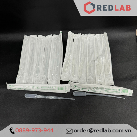 Ống hút nhỏ giọt nhựa 1ml 3ml Tiệt trùng từng ống hãng PT Medical - Redlab