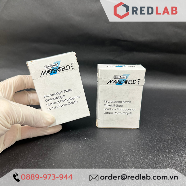 Lam kính trơn / nhám 76x26mm MARIENFELD Đức microscope slide 1000000 1000200 (hộp 50 cái) có VAT