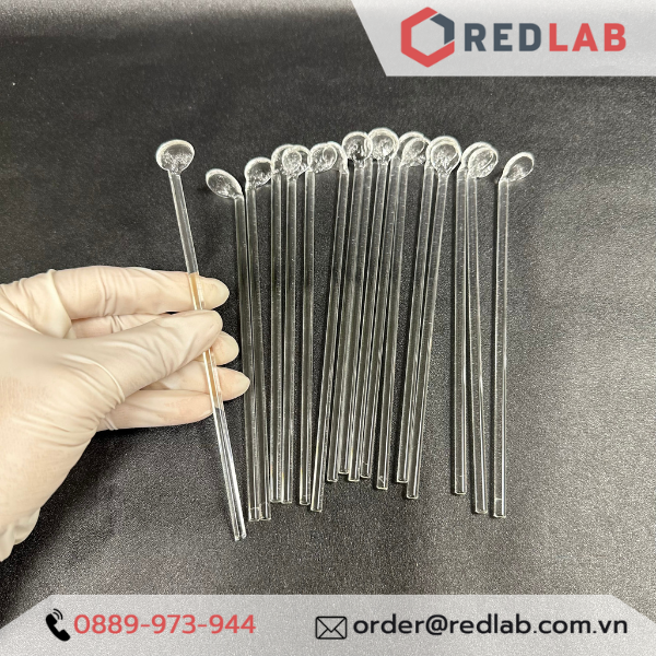 Thìa thuỷ tinh lấy hoá chất thí nghiệm dài 15cm, hàng Việt Nam, có VAT