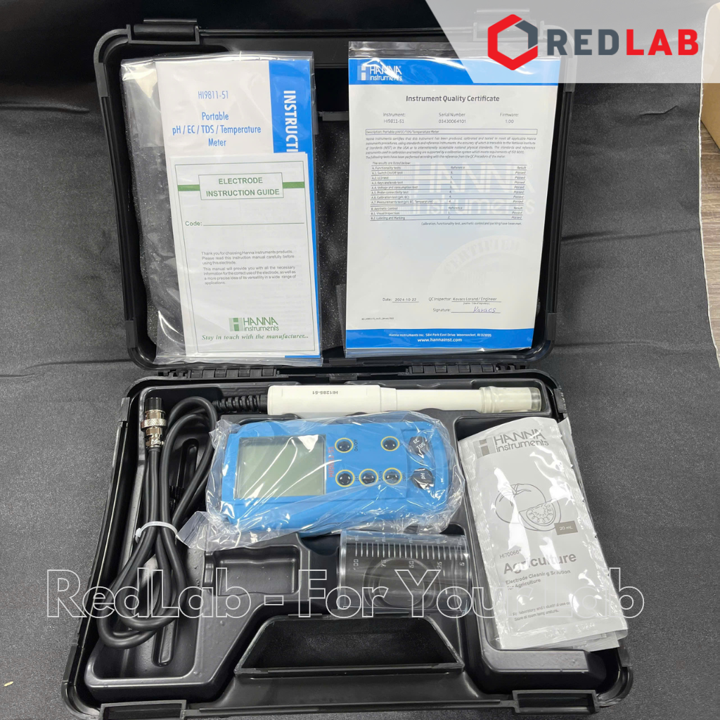 Máy đo pH/EC/TDS/Nhiệt độ Hanna HI9811-51, giá tốt, có VAT