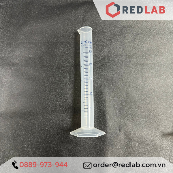 Ống đong nhựa PP in vạch xanh ONELAB 10 25 50 100 250 500 1000 2000 ml, đáy lục giác, chịu nhiệt, có VAT