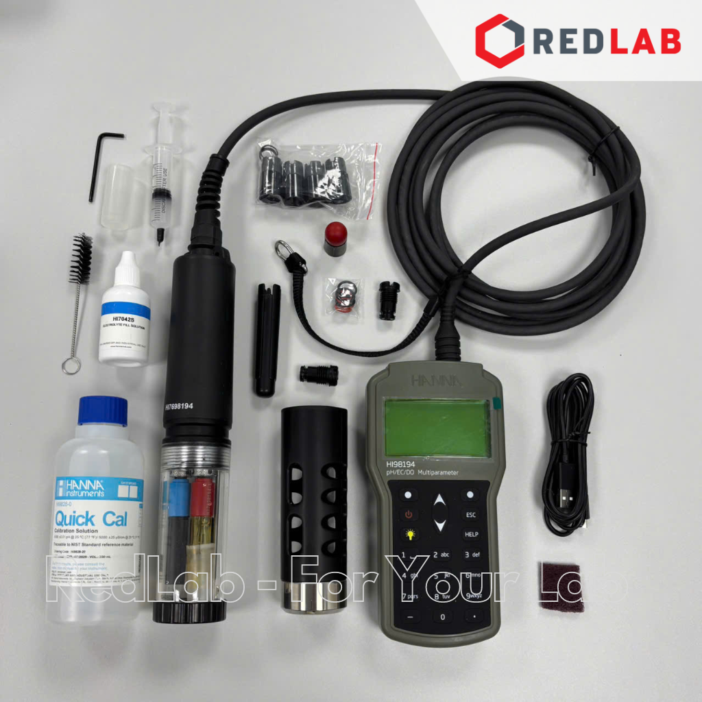 Máy đo TDS / pH / ORP / EC / Độ Mặn / DO / Áp Suất / Nhiệt Độ cầm tay Hanna HI98194, giá rốt, có VAT