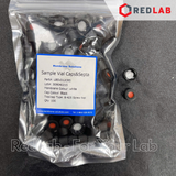Lọ đựng mẫu sắc ký vial 2ml 8-425 MEMBRANE SOLUTIONS trắng / nâu, Nắp vặn đen có lỗ / septa xẻ rãnh / nắp kín, có VAT