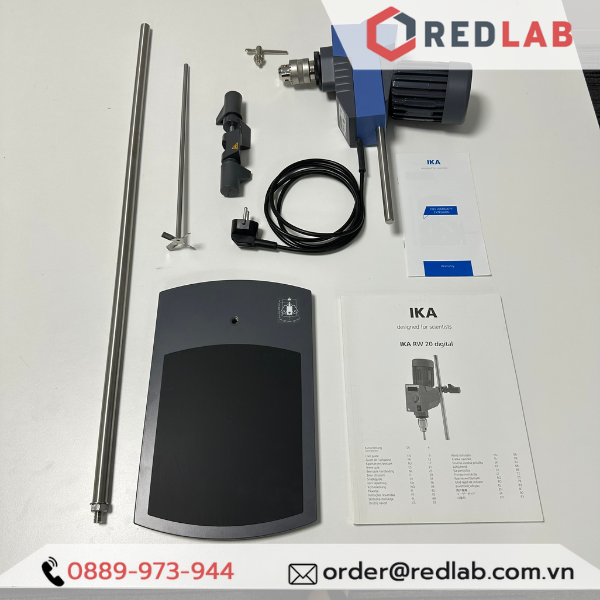 Máy khuấy đũa IKA RW 20 Digital package trọn bộ cánh khuấy R1342, Chân đế R1826, kẹp bọ R182