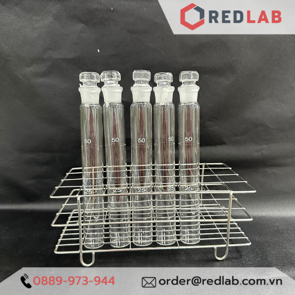 Ống so màu nessler ONELAB 10 25 50 ml, có nút nhám thủy tinh, chia 2 vạch, có VAT