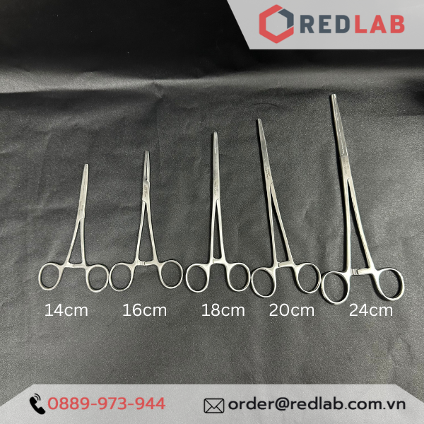 Pen / panh kẹp thẳng / cong Pakistan 12 14 16 18 20 24 cm, không mấu, có gờ, dùng trong lab thí nghiệm, có VAT
