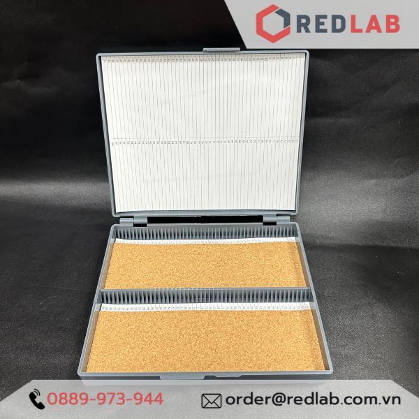 Hộp đựng lam kính hiển vi GREETMED 50 / 100 vị trí, slide box dùng lưu trữ lam trong thí nghiệm, xét nghiệm, có VAT
