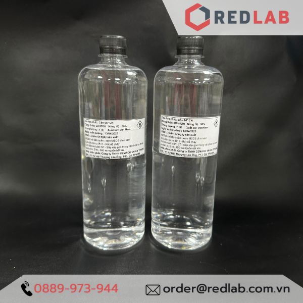 Cồn 70 độ, 90 độ, 96 độ (chai 1 lít) hãng CEMACO Việt Nam, 70% 90% 96% Ethanol, có VAT