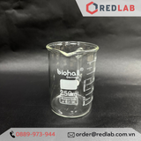 Cốc thuỷ tinh có tay cầm BIOHALL 250ml 500ml, chia vạch trắng, chịu nhiệt cao, có VAT