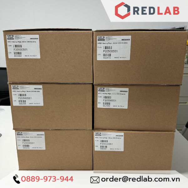 Máy khuấy từ gia nhiệt AREC (F20500551) hãng VELP - Ý, max 1500 vòng/phút 550°C 15 lít (H2O), có VAT