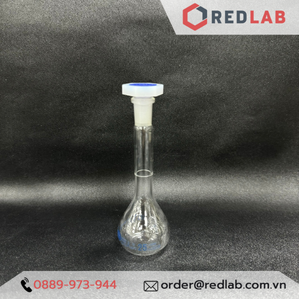 Bình định mức trắng BIOHALL 1 2 5 10 20 25 50 100 200 250 500 ml 1L 2L 5L 10L, class A, nút nhựa, vạch sơn xanh, có VAT