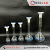 Bình định mức trắng BIOHALL 1 2 5 10 20 25 50 100 200 250 500 ml 1L 2L 5L 10L, class A, nút nhựa, vạch sơn xanh, có VAT