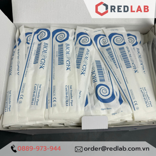 BIOLOGIX Pipet pasteur 3ml Tiệt Trùng từng cái, ống hút nhỏ giọt vô trùng, tổng dung tích 7.5ml, nhựa PE, 30-0138A1, có VAT