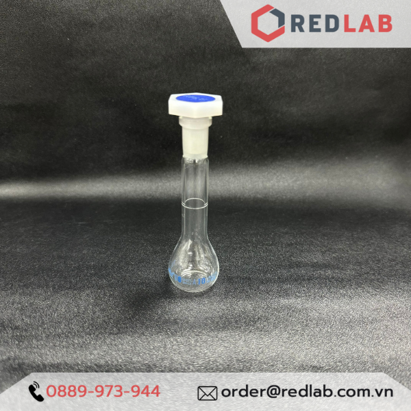 Bình định mức trắng BIOHALL 1 2 5 10 20 25 50 100 200 250 500 ml 1L 2L 5L 10L, class A, nút nhựa, vạch sơn xanh, có VAT