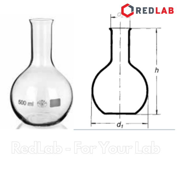 Bình cầu thủy tinh đáy bằng miệng hẹp SIMAX Class A 50 100 250 500 1000 ml, có VAT