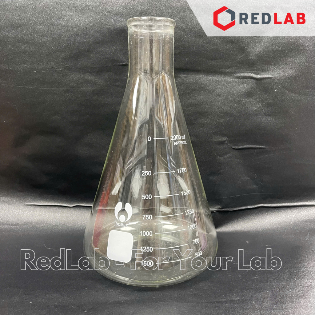 Bình tam giác BOMEX 1000 2000 3000 ml, bình nón / erlen thuỷ tinh 2L 3L 5L đựng mẫu thí nghiệm, có VAT