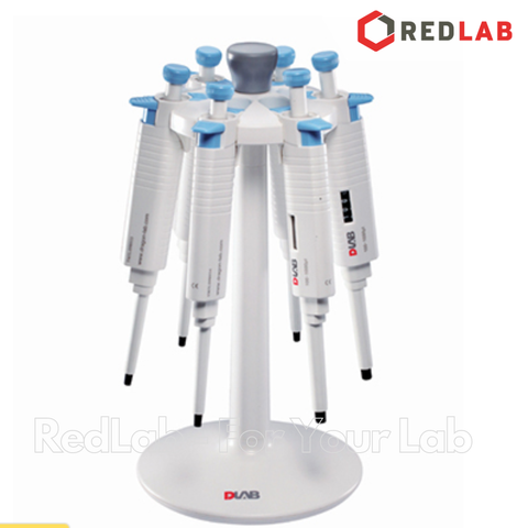 Giá đỡ Micropipet tròn 6 vị trí DLAB Round Pipette Stand (7030000084) để được pipet đơn kênh và đa kênh, có VAT